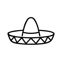 line icon Sombrero vector on white background
Vector line icon on white background