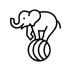 line icon elephant on ball vector on white background
Vector line icon on white background
