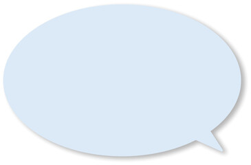 青い楕円形のふきだし。ドロップシャドウがある。使いやすい楕円形