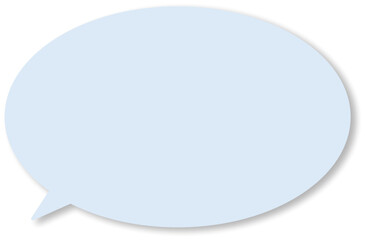 青い楕円形のふきだし。ドロップシャドウがある。使いやすい楕円形