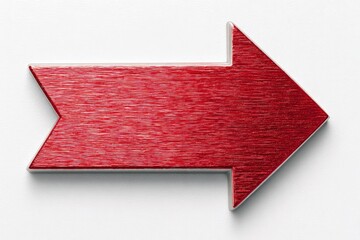 Red Metallic Arrow On White Background