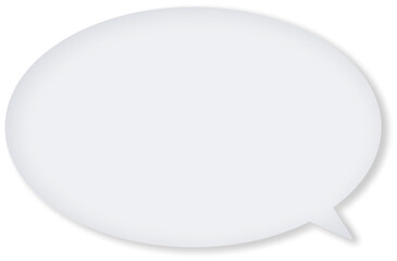 グレーの楕円形のシンプルなふきだし。ドロップシャドウがある。