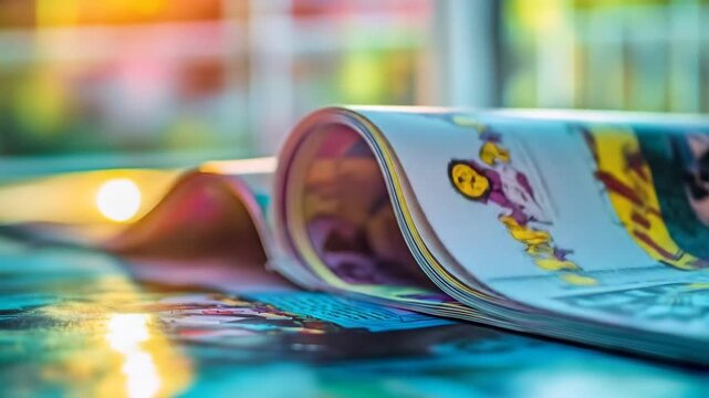 Colorful magazine pages