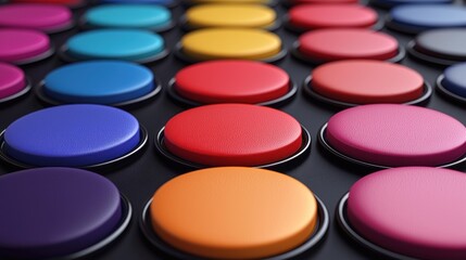 Vibrant Rainbow Colored Buttons Abstract Background