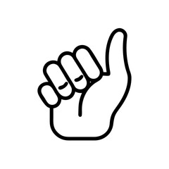 Obraz premium Outline drawing of a hand with thumb extended upward in a simple graphic representation style