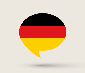 Germany Flag Speech Bubble. Germany language design concept. Vector Illustration.
