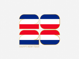 Abstract numbers 2026 with flag of Costa Rica.