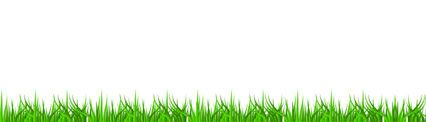 Fototapeta premium Green grass border vector illustration featuring a natural patch of fresh grass blades perfect for spring backgrounds, vibrant outdoor designs, and environmental concepts.