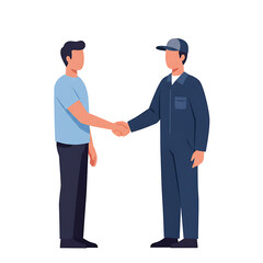 Fototapeta premium Successful Business Partnership Handshake: Two Men in Formal Attire, Celebrating a Deal