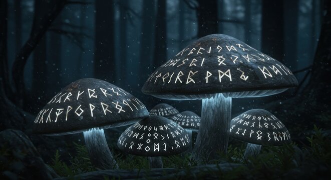 Mystical forest mushrooms