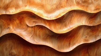 Abstract Wooden Wave Sculpture: A Captivating Display of Carved Wood