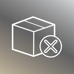 Closed package icon with cancel symbol