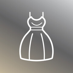 Dress icon in simple outline style on gradient background