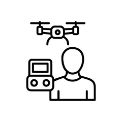 line icon drone operator vector on white background
Vector line icon on white background