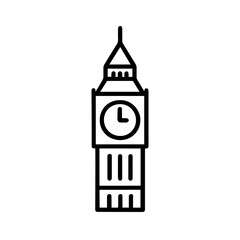 line icon Big Ben vector on white background
Vector line icon on white background