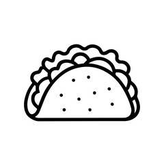 line icon taco vector on white background
Vector line icon on white background