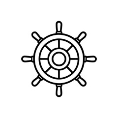 Obraz premium line icon steering wheel vector on white background Vector line icon on white background