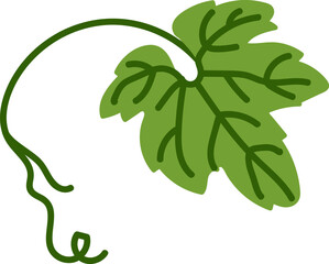 Leaf with Curved Stem