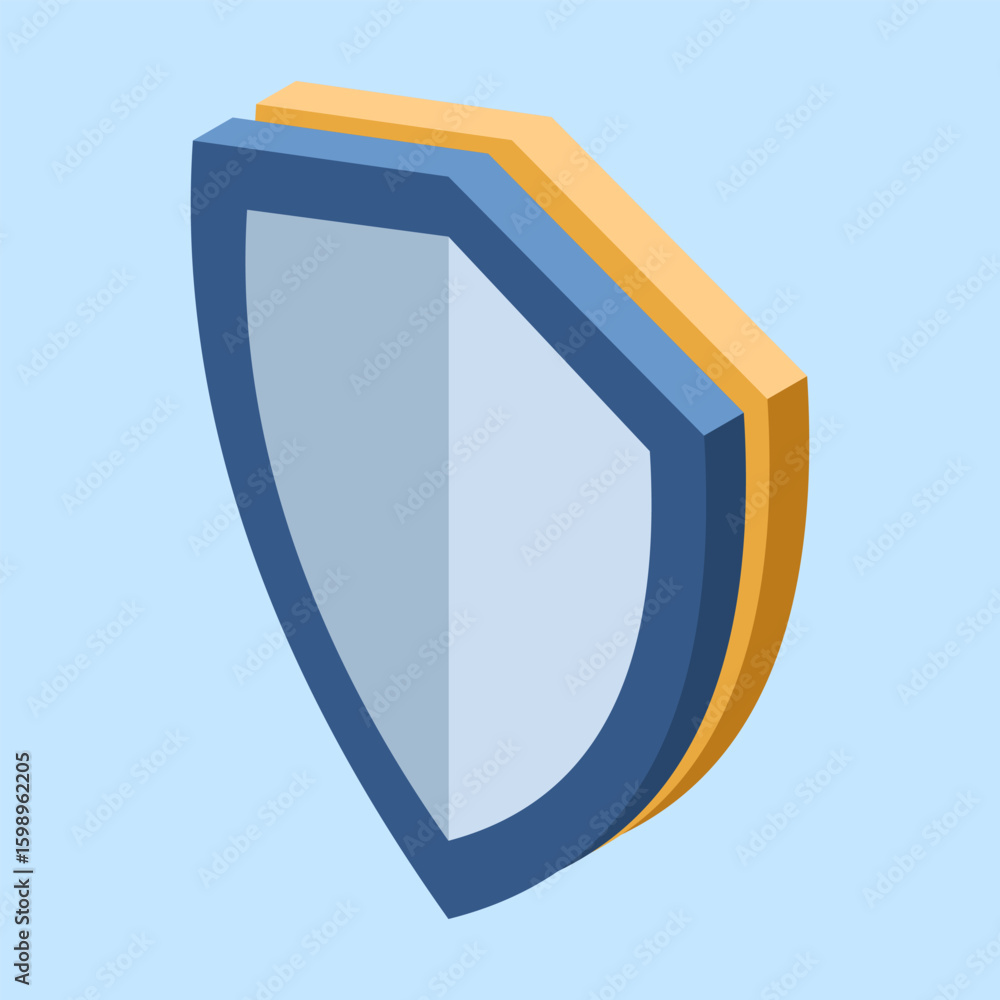 Poster isometric shield. isometric internet security shield. network data security. cyber data security. pr
