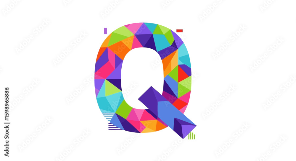 Fototapete vector colorful geometric letter q design vector illustration alphabet typography graphic design ele