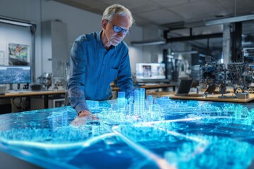 Engineer leverages holography for smart city development. Digital designs. Helping new architects and engineers thrive in the competitive aec field. Dynamic meetings. Sustainable design.