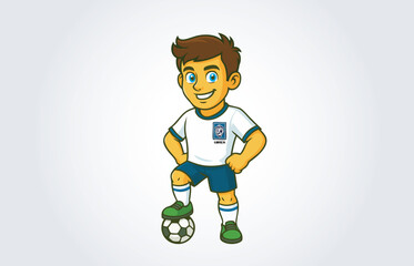 South Korea Soccer or Football Player Mascot Cartoon Character Template