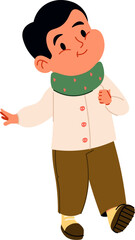 Smiling Boy in Autumn Clothes