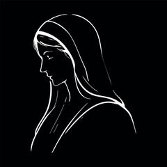 Vector illustration of the Virgin Mary. Our Lady of Guadalupe