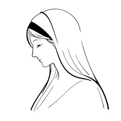 Vector illustration of the Virgin Mary. Our Lady of Guadalupe