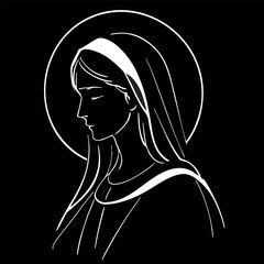 Vector illustration of the Virgin Mary. Our Lady of Guadalupe