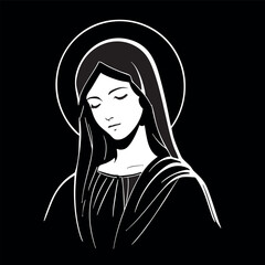 Vector illustration of the Virgin Mary. Our Lady of Guadalupe