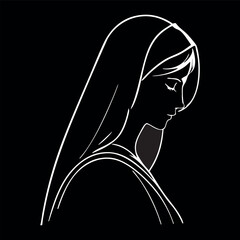 Vector illustration of the Virgin Mary. Our Lady of Guadalupe