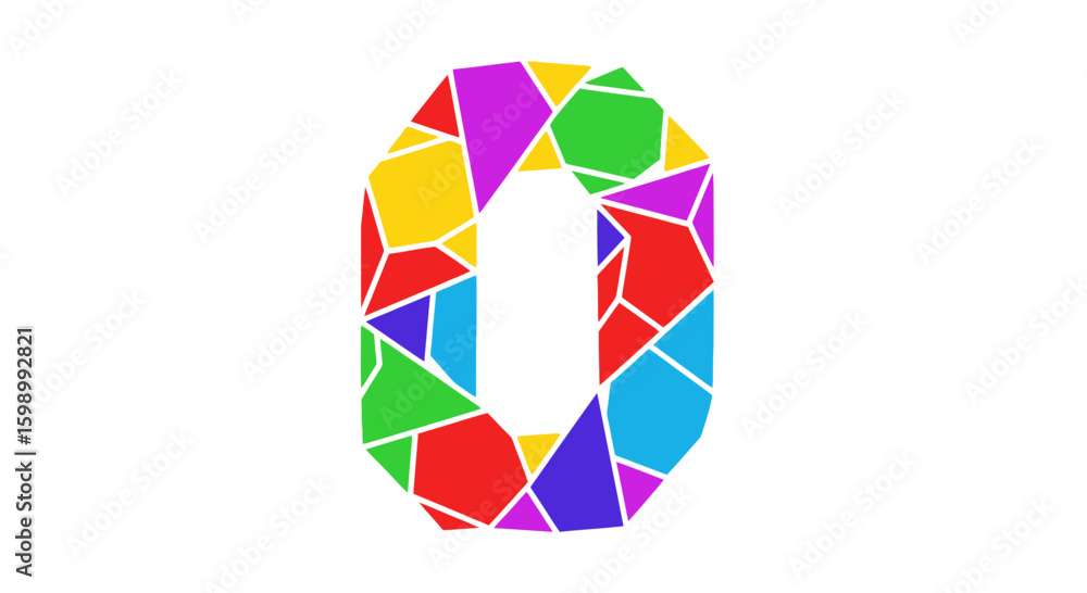 Aufkleber vector colorful mosaic zero illustration for graphic design projects and creative visual content cre