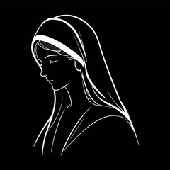 Vector illustration of the Virgin Mary. Our Lady of Guadalupe
