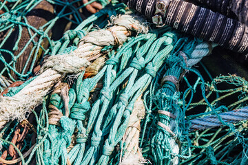 Fishing ropescreating a colorful texture