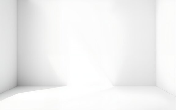 Minimalist White Room Interior Backdrop - clean seamless background for product display graphic design. High quality