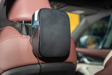 a square shape car air purifier at horizontal composition