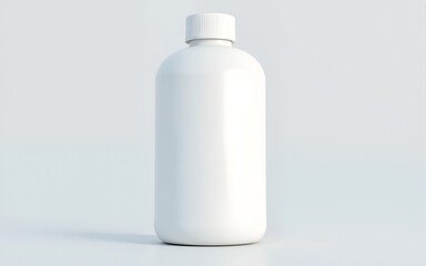 Empty white plastic bottle on a plain background. High quality