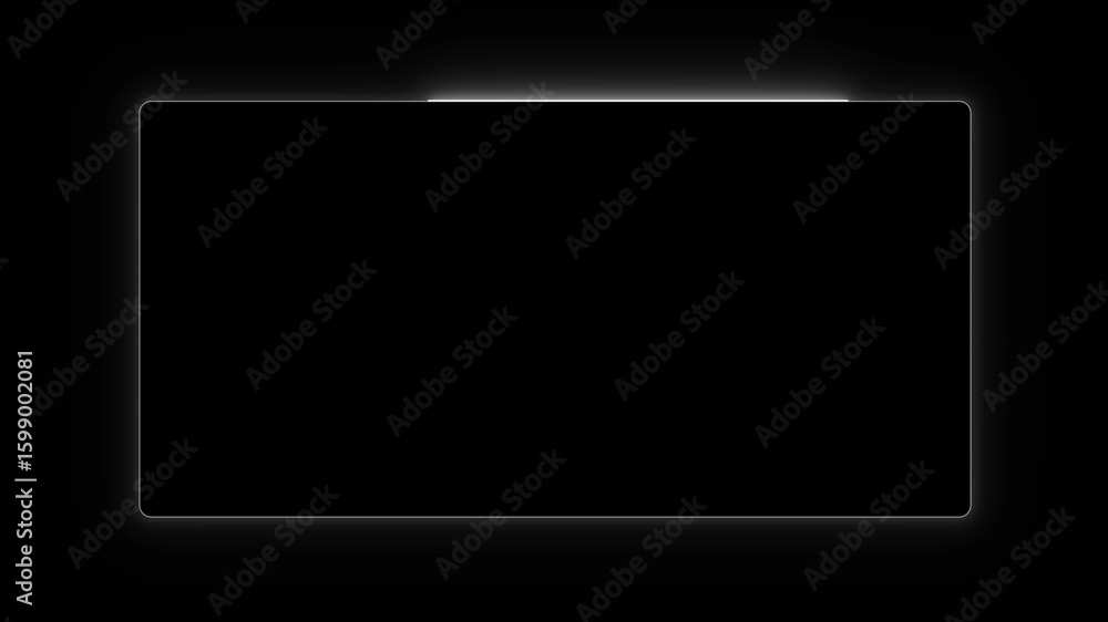 Poster sleek white neon tracing rectangle frame loop