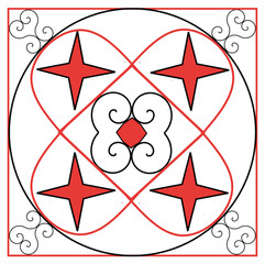 Modern Geometric Wave Logo - Red Version