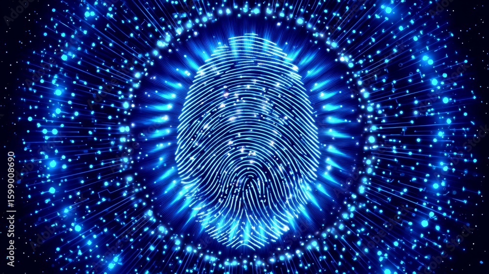Poster Unlocking the secrets of fingerprints, a detailed exploration of unique identity patterns for enhanced security