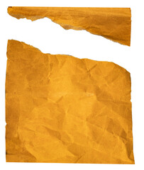 Torn Brown Vintage Paper Pieces on Transparent Background