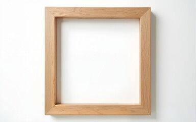 Empty Light Brown Wooden Square Picture Frame. High quality