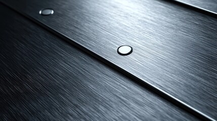 Brushed Metal Texture with Circular Fasteners: Industrial Design Background