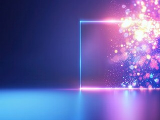Dynamic light and sparkle effects studio setting digital art vibrant colors close-up view abstract concept for visual impact