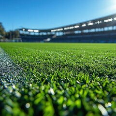 Stadium Green Grass Field: Lush Turf, Soccer Field, Sports Venue