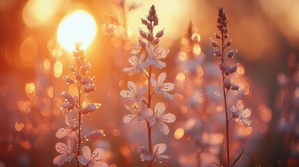 Sunrise Dew-Kissed Flowers