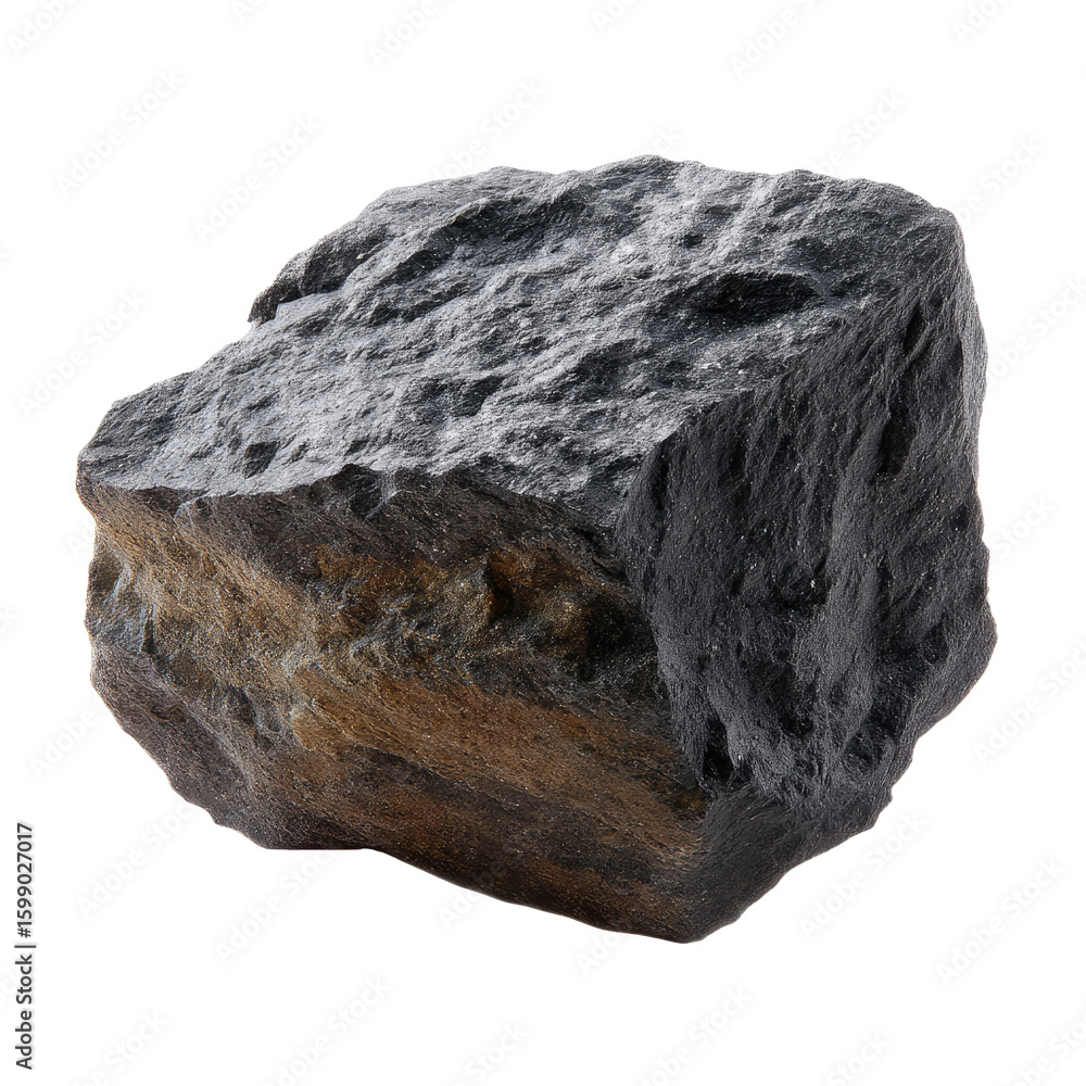 Poster natural igneous rock formation displaying unique texture and mineral composition isolated on white b
