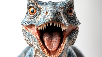 Close-Up of a Roaring Baby Dinosaur