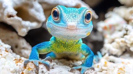 Vibrant Blue Lizard Close-Up: A Stunning Portrait of Nature's Beauty